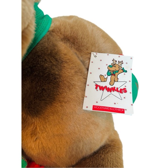 Vintage Twinkles Plush 32" Reindeer/Moose with Bells - NWT Christmas Green Nose - Picture 4 of 11
